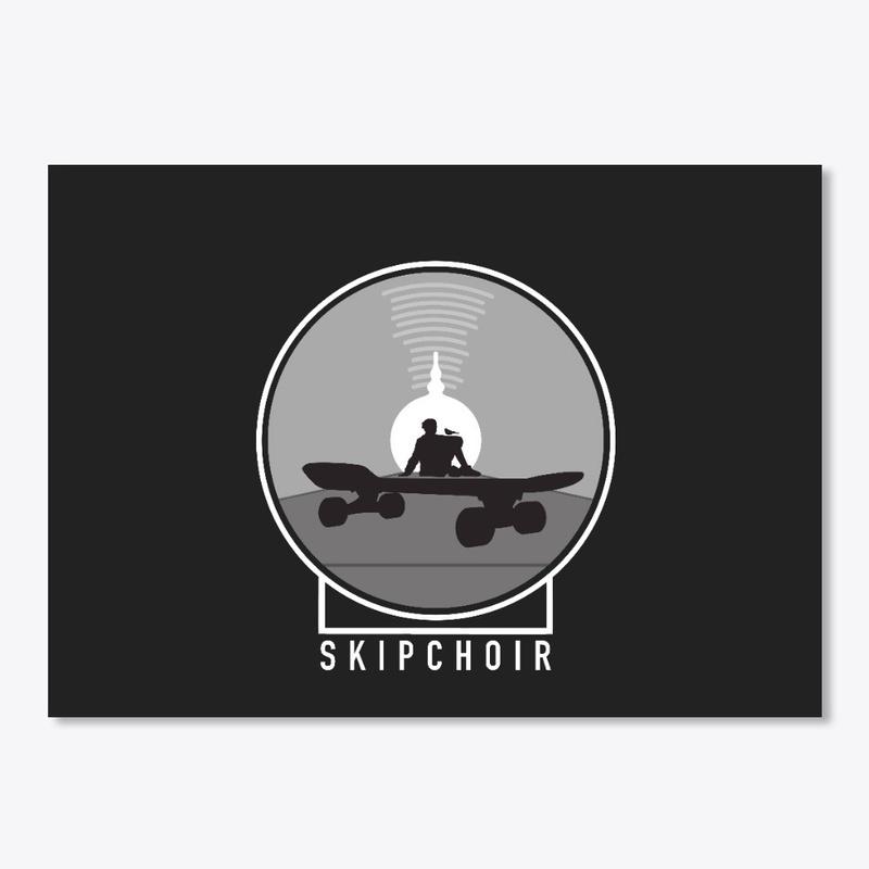 SkipChoir Skateboard (B&W)